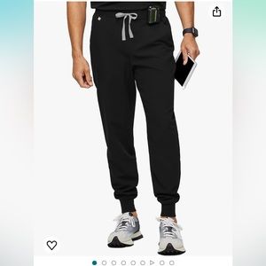 Figs Mens Technical Collection Black Scrub Joggers, Sz L